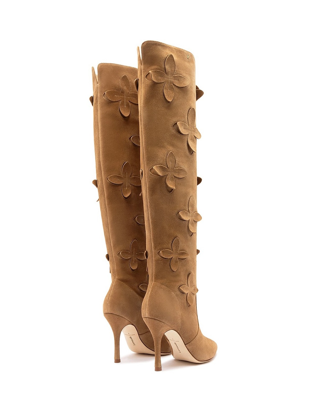 Larroude Julia Flower Embellished Suede Over the Knee Boot - Picture 15 of 15